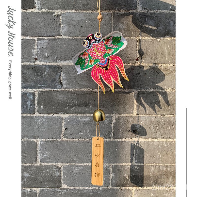 Kite Creative Tea House Mini ตกแต่งบ้านลมตีระฆัง Blessing ปีใหม่ diy Store ใหม่สไตล์จีนจี้จี้ Koi KA