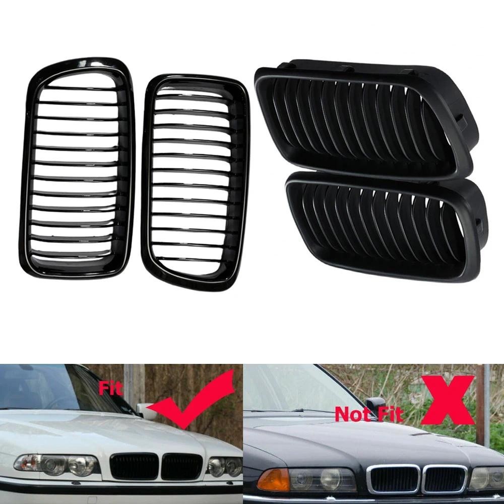 2 PC Glossy สีดําด้านหน้ากีฬา Kidney E38 Grille สําหรับ BMW E38 740iL 750iL 4 ประตู 1999-2001 ด้านหน
