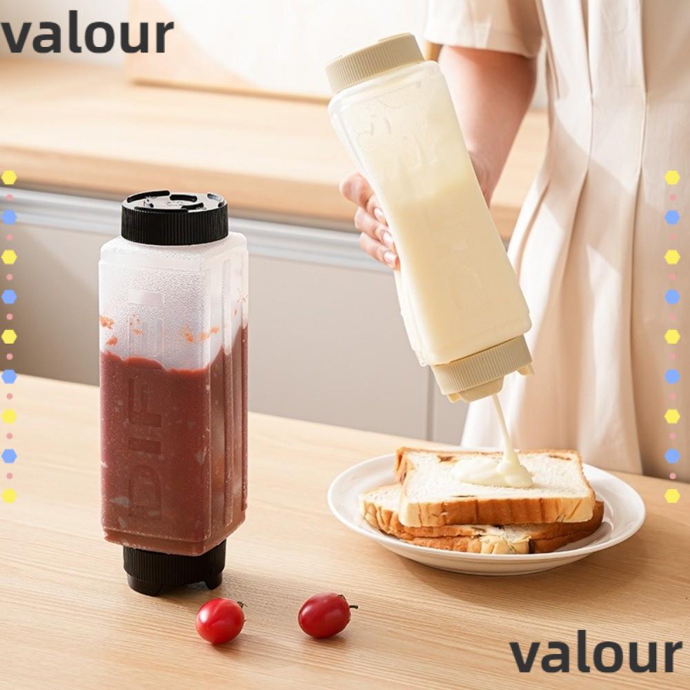 ขวดซอสบีบ VALOUR, ขวดบีบสองหัวความจุขนาดใหญ่, ใน First Out First 720ml พลาสติกมะเขือเทศ Catchup Dispenser ปิกนิกหม้อหุงข้าว