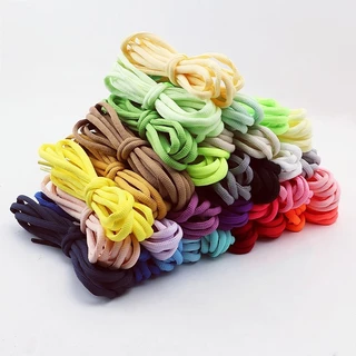 เชือกผูกรองเท้าคุณภาพสูง ขนาด 5 มม., สีทึบ สำหรับรองเท้าผ้าใบและรองเท้าคลาสสิก ความยาวเลือกได้ 100/120/140/160 ซม.