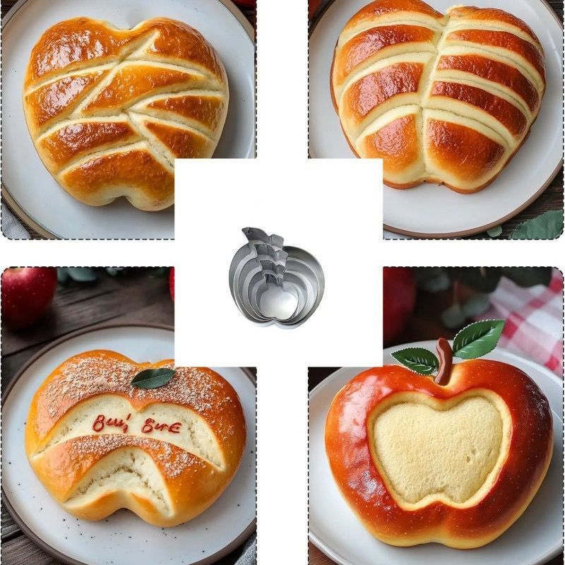 แอปเปิ้ลบิสกิตชุดแม่พิมพ์สแตนเลสที่ทําด้วยมือผลไม้เค้กตัดแม่พิมพ์น่ารักเหนียวดินเบเกอรี่คุกกี้ - รูปที่ 4