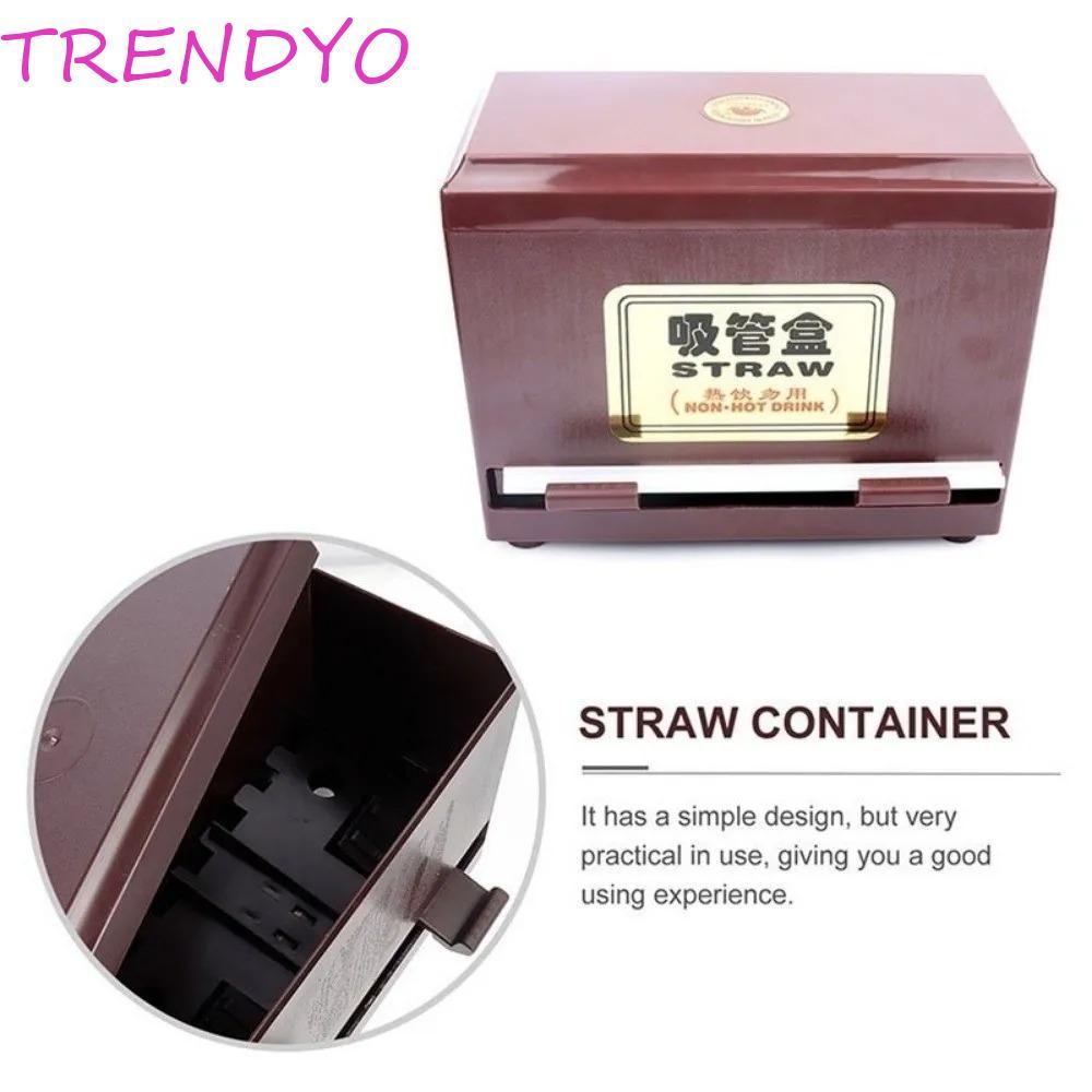 TRENDYO Push Straws Dispenser, พลาสติกกดประเภทที่ใส่ฟาง, กล่องเก็บของที่ทนทานปรับ Outlet Self Service กล่องคอนเทนเนอร์ตะเกียบห้องครัว