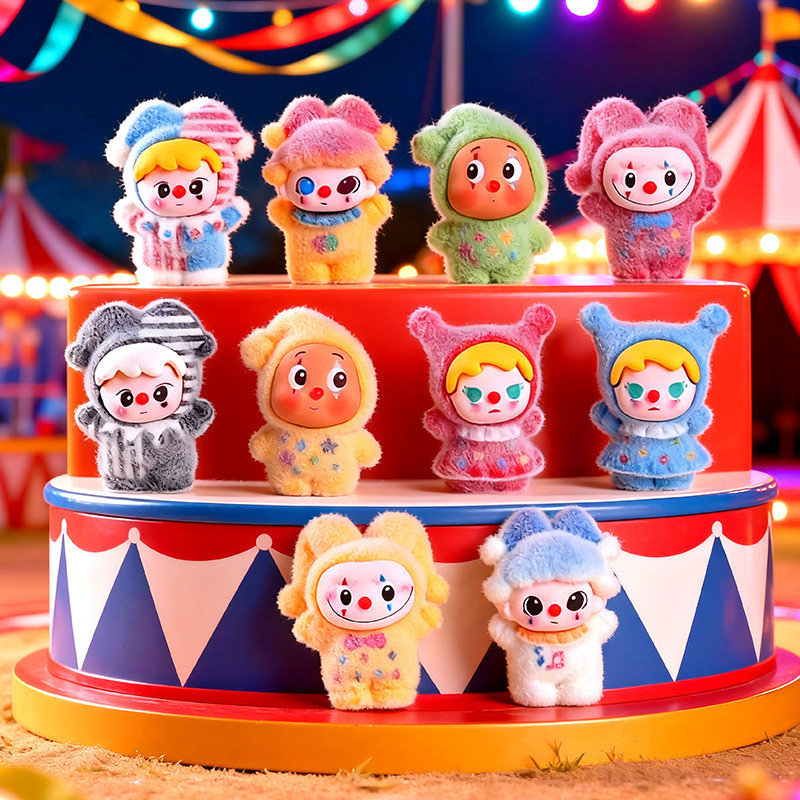 10 ชิ้น Circus Group รูปผ้ากํามะหยี่ผ้าสีสันสดใสสําหรับ DIY (Z-4)