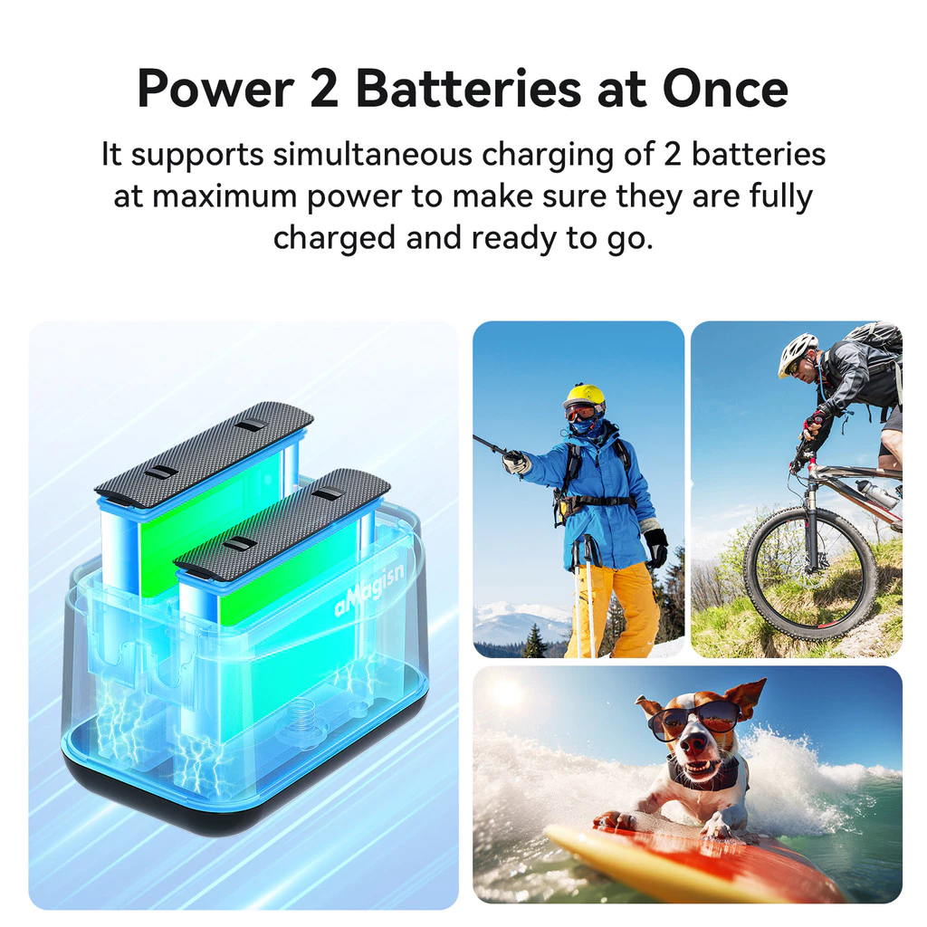 AMagisn Fast Charging Dock สําหรับ Insta360 X4 Air Battery, X4 Air Battery Storage อุปกรณ์เสริมกล้อง thumbnail 4