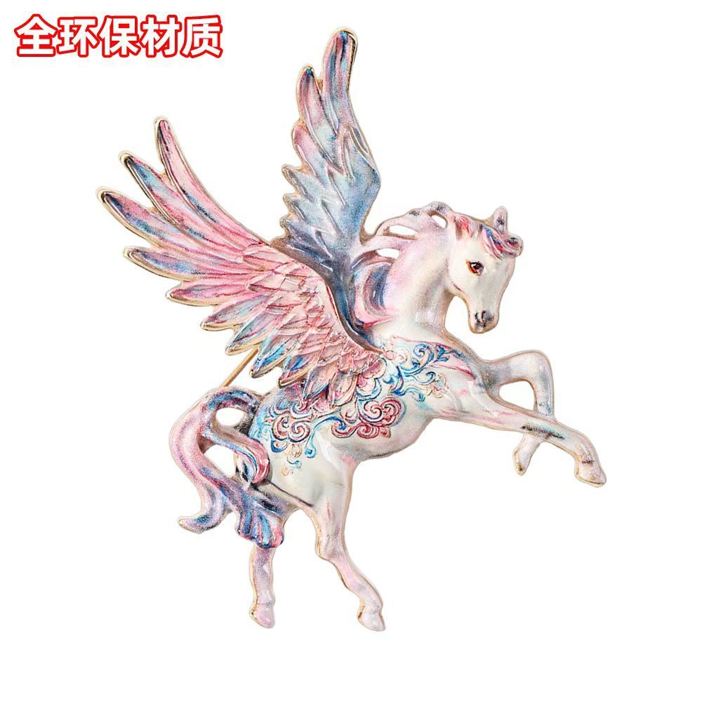 ขายส่ง Mitos Pegasus เข็มกลัด ปีม้าสัตว์ Pegasus Mens Pin
