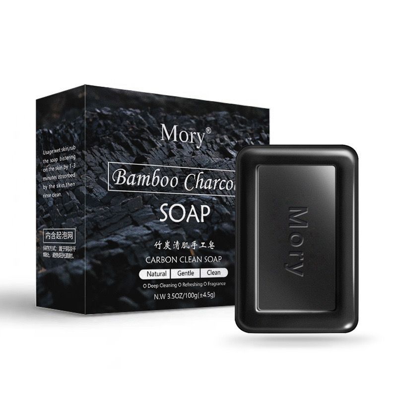 New Product#Mory Moli Bamboo Charcoal Skin Clearing Handmade Soap Mite Removal Cleansing Face Wash B