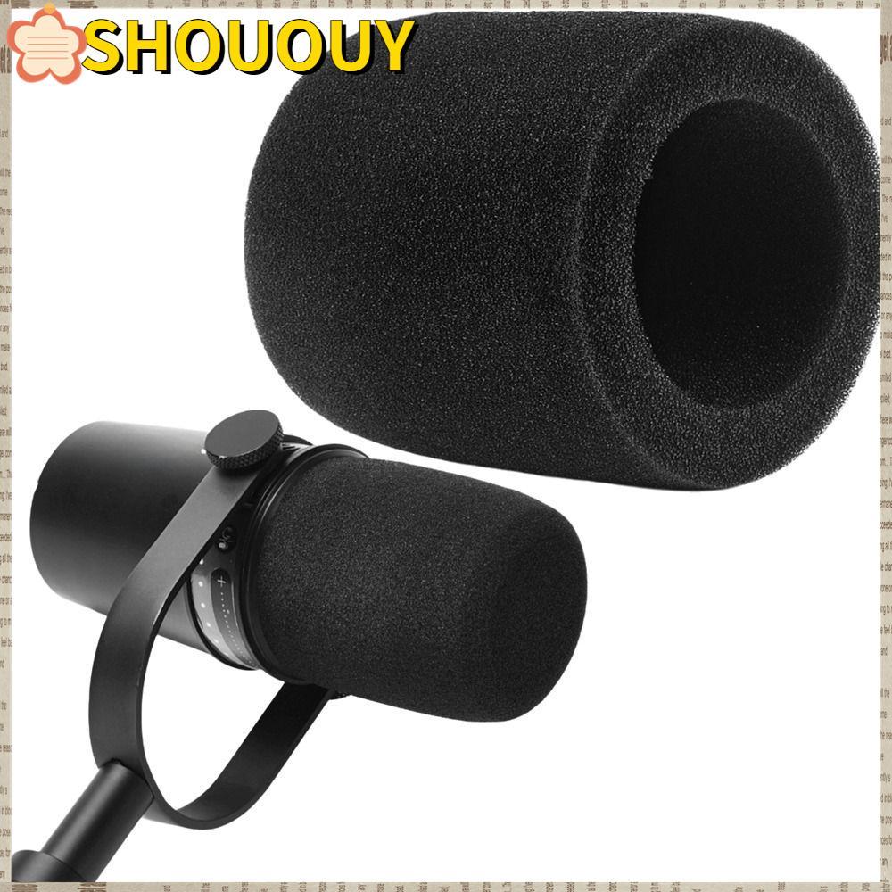 SHOUUY Mic ฝาครอบกระจก, Flocked ฟองน้ําโฟมเปลี่ยนไมโครโฟน Pop Filter, การเพิ่มประสิทธิภาพเสียงไมโครโ