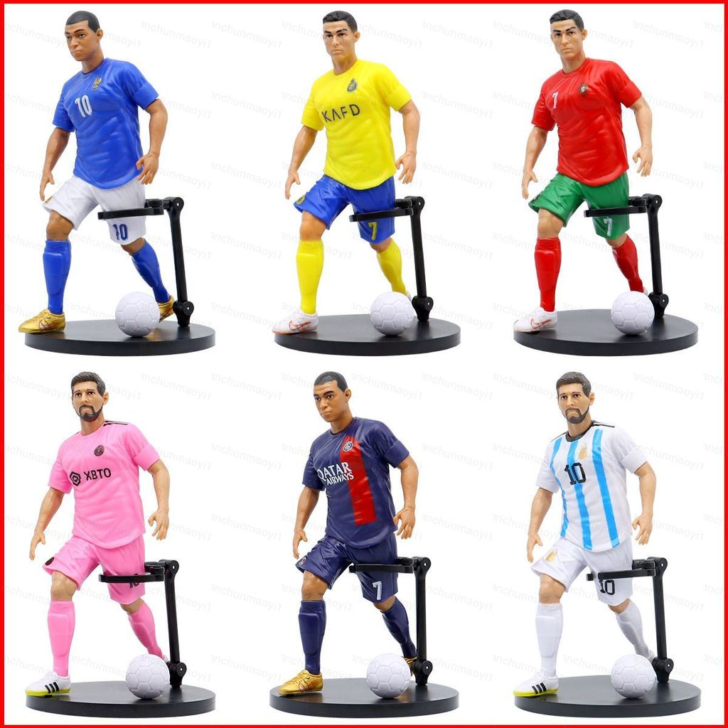 DC1 ฟุตบอลดาว Action Figure Cristiano Ronaldo Lionel Messi Mbappe ตุ๊กตาของเล่นสําหรับเด็กเครื่องประ
