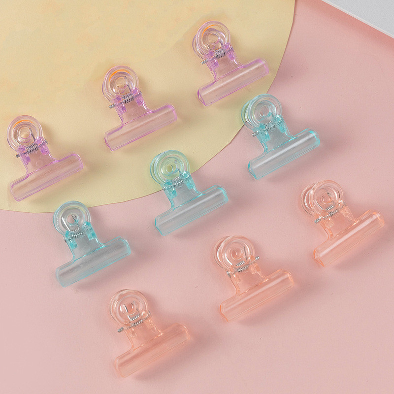 High-value Ice โปร่งใสคลิปหางยาวนักเรียน ins สาวหัวใจทดสอบกระดาษคลิปอะคริลิคคู่มือ Bill Storage คลิป