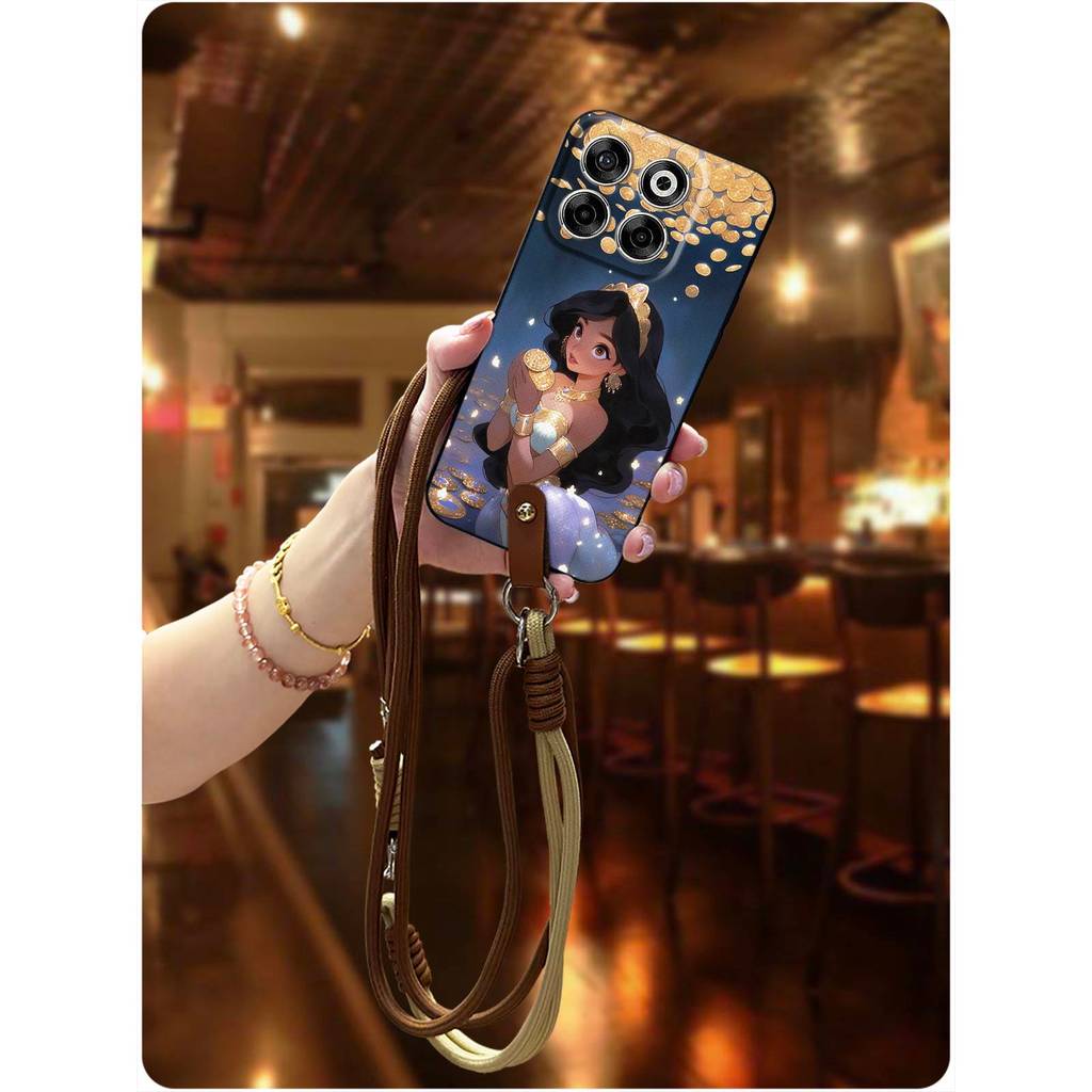 กันน้ํา Graffiti เคสโทรศัพท์สําหรับ ZTE Blade V70/Axon70 Anti-knock สร้อยคอ Lanyard แฟชั่นออกแบบปกหล