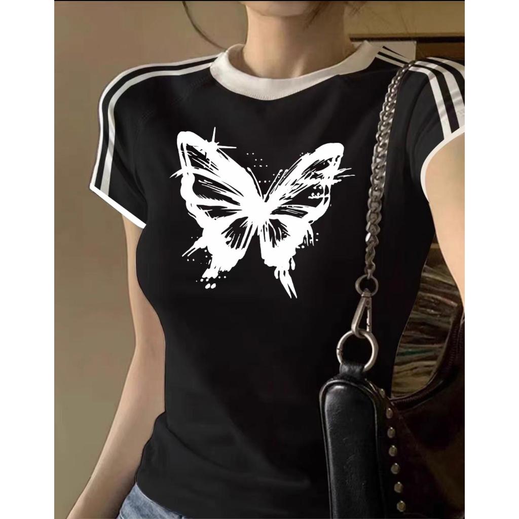 VM-4XL เสื้อแขนสั้นผู้หญิง เสื้อลำลองคอกว้าง เสื้อแหวกเอวสุดเซ็กซี่ เสื้อผู้หญิงสีพื้น แมทช์ง่าย ผ้านุ่ม ผ้าดีใส่สบาย เห