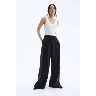 H&M(เอชแอนด์เอ็ม) กางเกงทรงมีเข็มขัดกว้าง Women Wide tie-belt trousers 1290779_2