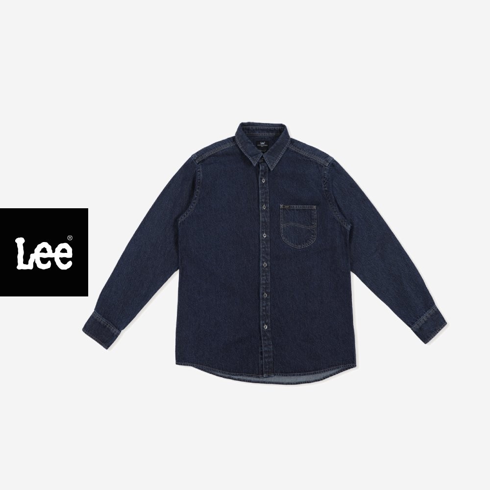 LEE เสื้อเชิ้ตยีนส์แขนยาวผู้ชาย ทรง Regular รุ่น LE FC25MSHLC03 สียีนส์เข้ม
