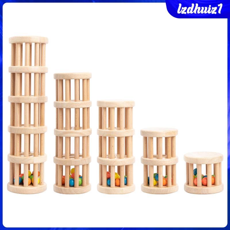 [Lzdhuiz1] Baby Rattle Shaker เครื่องดนตรีของเล่น Montessori ของเล่นเพื่อการศึกษา Rainstick Shaker ข