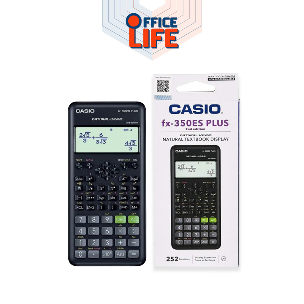 เครื่องคิดเลข วิทยาศาสตร์ Casio Fx-350ES Plus 2nd edition  ของแท้ 100% [ รับประกันศูนย์ CASIO 2 ปี เต็ม] 1 เครื่อง