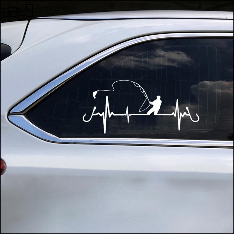 Dal สติกเกอร์ตกแต่งกันน้ําตกปลา Heartbeat Decals สําหรับเสริมยานพาหนะ