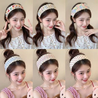 ผมสติกเกอร์สไตล์เกาหลี ลายดอกไม้ Velcro สำหรับเพิ่มความสวยงามให้เส้นผม