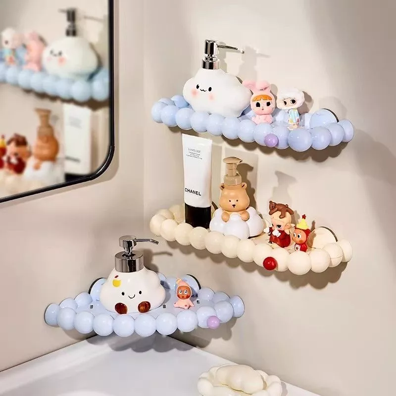 ถ้วยดูดห้องน้ําชั้นวางห้องน้ําอ่างล้างหน้าห้องน้ําติดผนังพรุนน้ํามุมชั้นเก็บของ