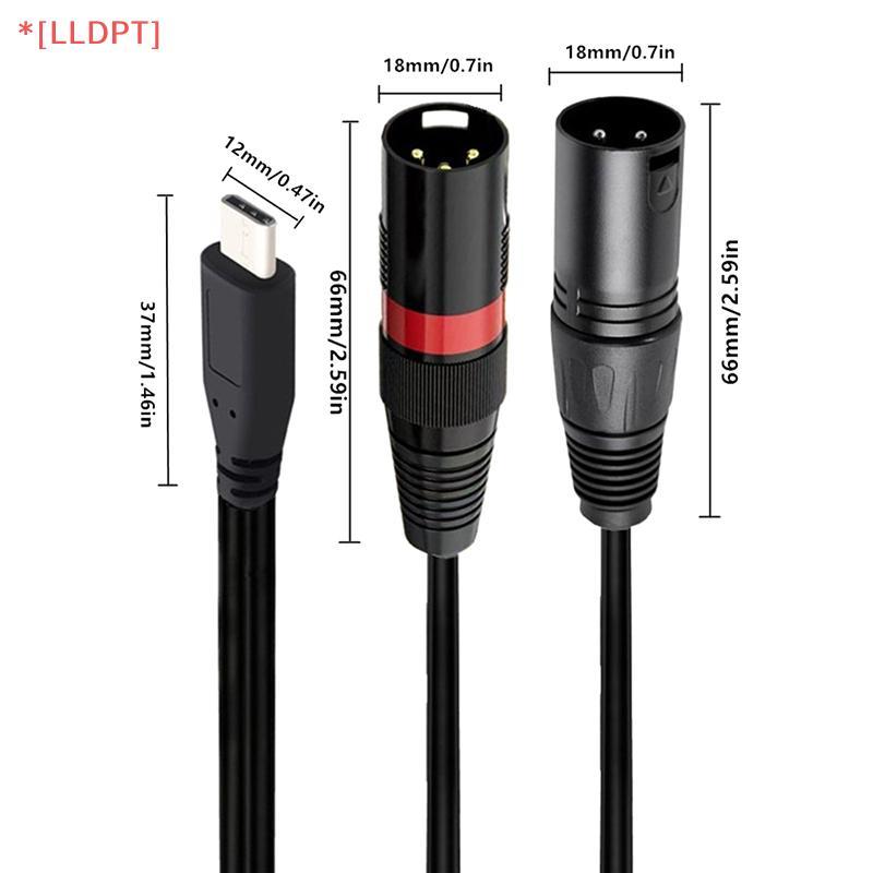 [LLDPT] 1m USB-C ถึง Dual XLR สายสัญญาณเสียงชาย Type-C ถึง 2 อะแดปเตอร์ XLR สําหรับแท็บเล็ตโทรศัพท์แล็ปท็อปสําหรับ Samsung ใหม่