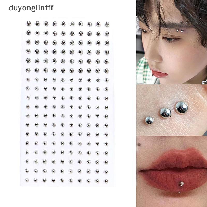 (duyonglinfff) 165/180 ชิ้นคริสตัล Rhinestone จมูก Studs ปลอม Stick บน Body Gems ไม่มีเจาะ Lip Gems สําหรับผู้หญิงวัยรุ่นตกแต่งใบหน้าใหม่