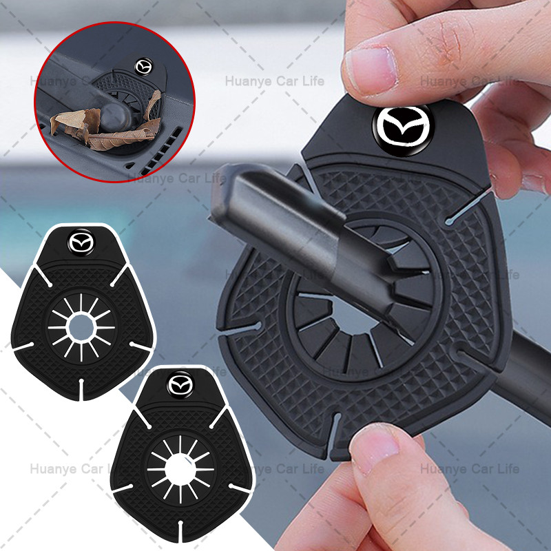 1/2pcs รถ Wiper Hole Anti Clogging ฝาครอบกระจกรถยนต์ Wiper Hole ฝุ่น Pad สําหรับ Mazda 2 3 5 6 2017 
