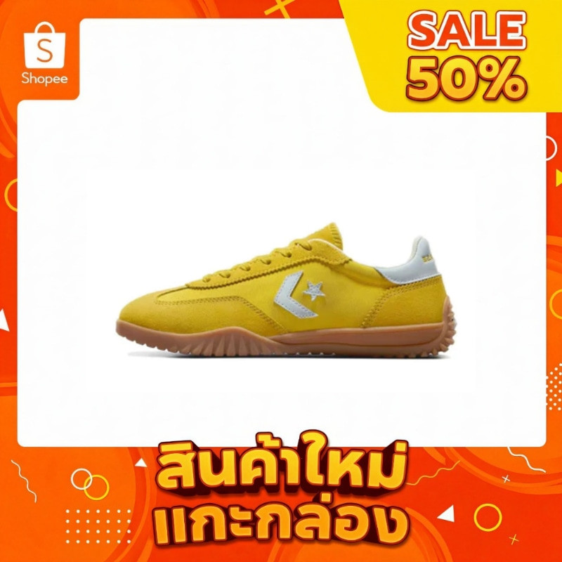 【ของแท้ 100%】Converse Run Star รองเท้าผ้าใบ แบรนด์ Trainer สีเหลือง สำหรับผู้ชายและผู้หญิง