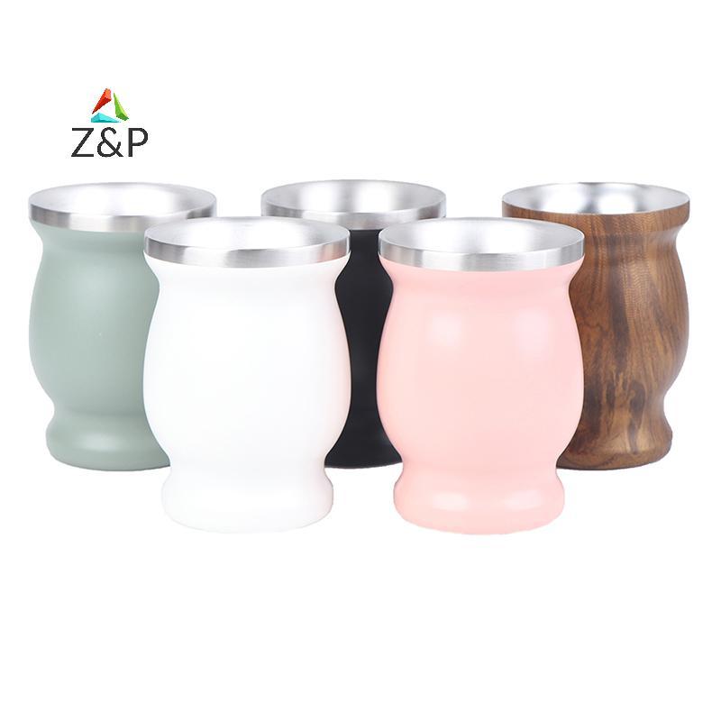 [Z&Pt] Yerba Mate Cup 304 Stainless Steel 8oz Argentine Yerba Mate Gourd With illas [NEw]