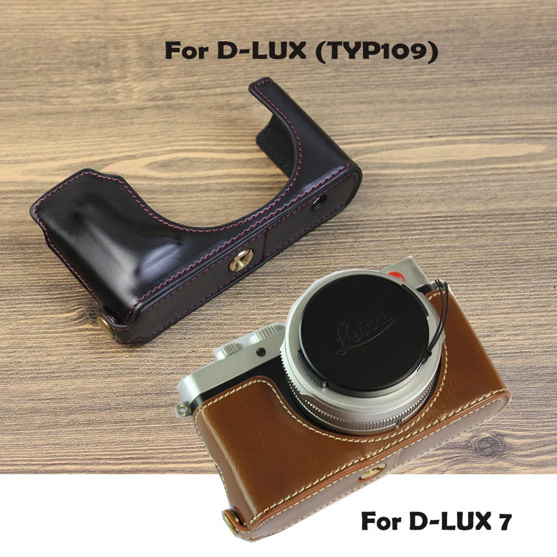 กระเป๋ากล้องหนัง PU สําหรับ leica D-LUX TYP109 D-LUX 7 d-lux7 d7 ฝาครอบกล้องด้านล่างพร้อมเปิด