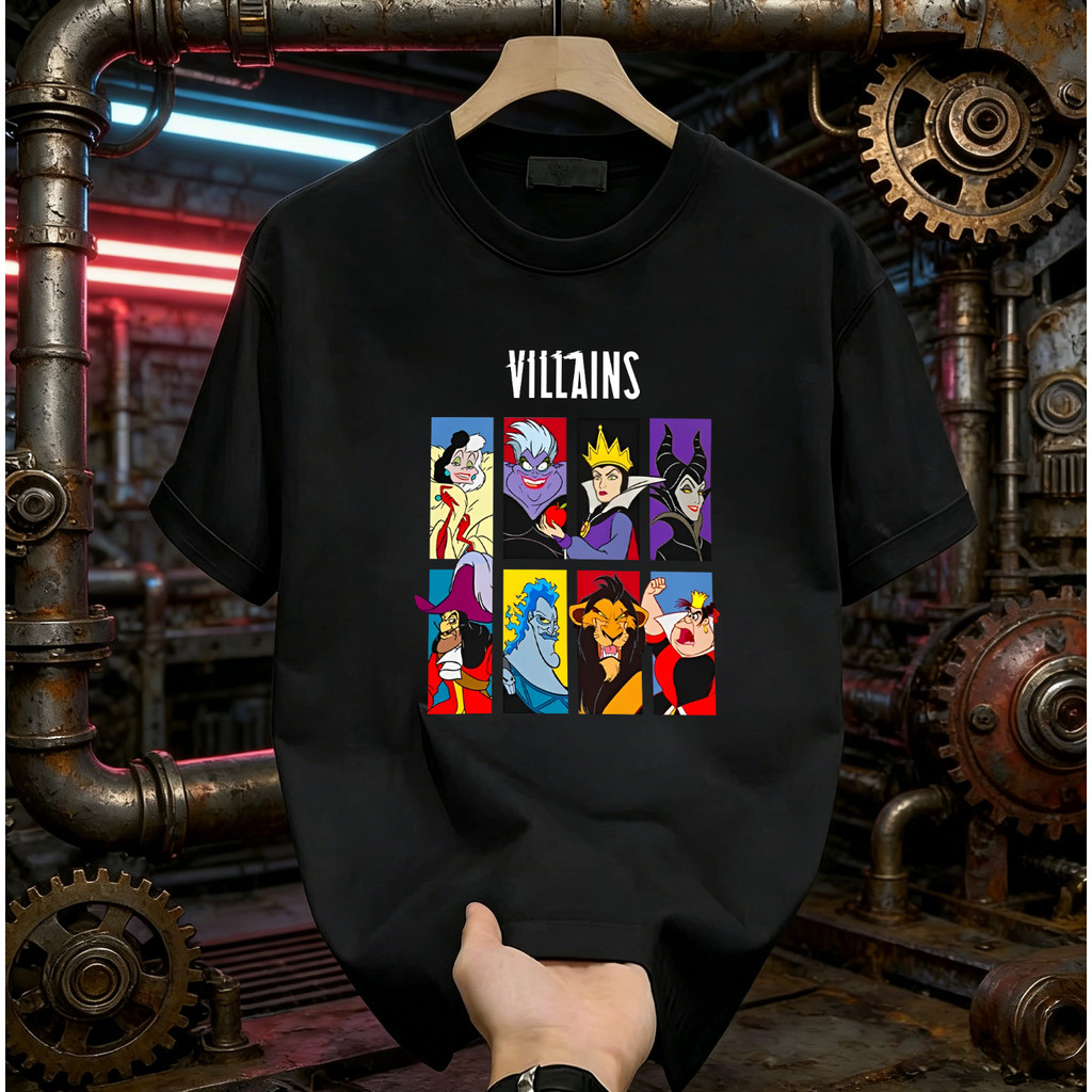 เสื้อยืดแขนสั้น พิมพ์ลายธีมตัวร้ายอนิเมะคลาสสิก