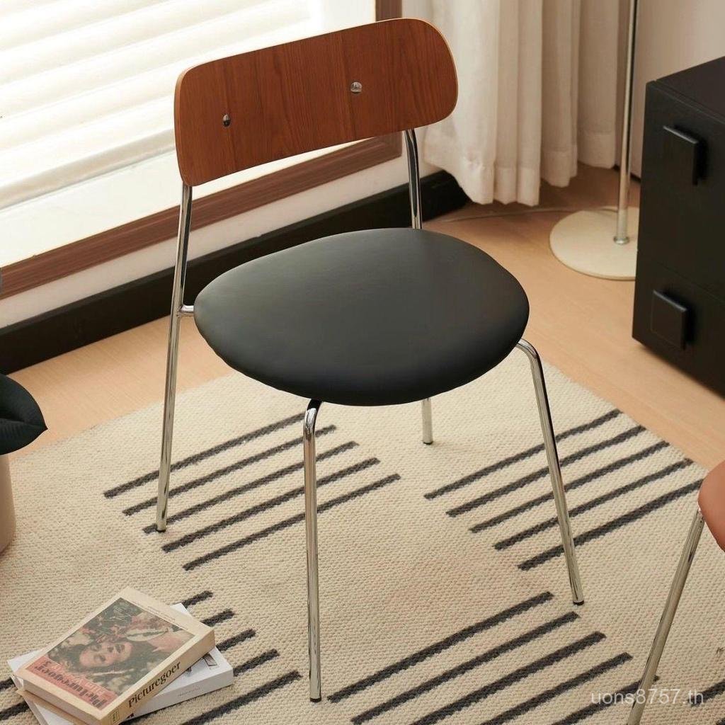 Retro Luxury Nordic เก้าอี้ Negotiation Simple Light เก้าอี้รับประทานอาหารไม้ Cafe Leisure แฟชั่นสร้