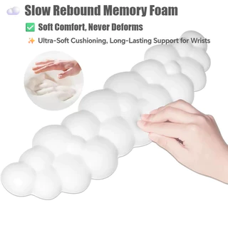 ที่พักข้อมือหนัง ปู่ เมฆน่ารักฐานกันลื่นเมมโมรี่โฟมนุ่มแผ่นรองเมาส์แป้นพิมพ์ตามหลักสรีรศาสตร์สําหรับสํานักงานและเล่นเกม