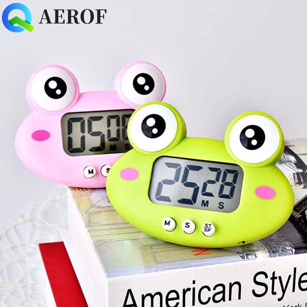 AEROF เครื่องมือทําอาหาร Electronic Chronograph Cartoon Shower Study Magnetic Alarm Clock