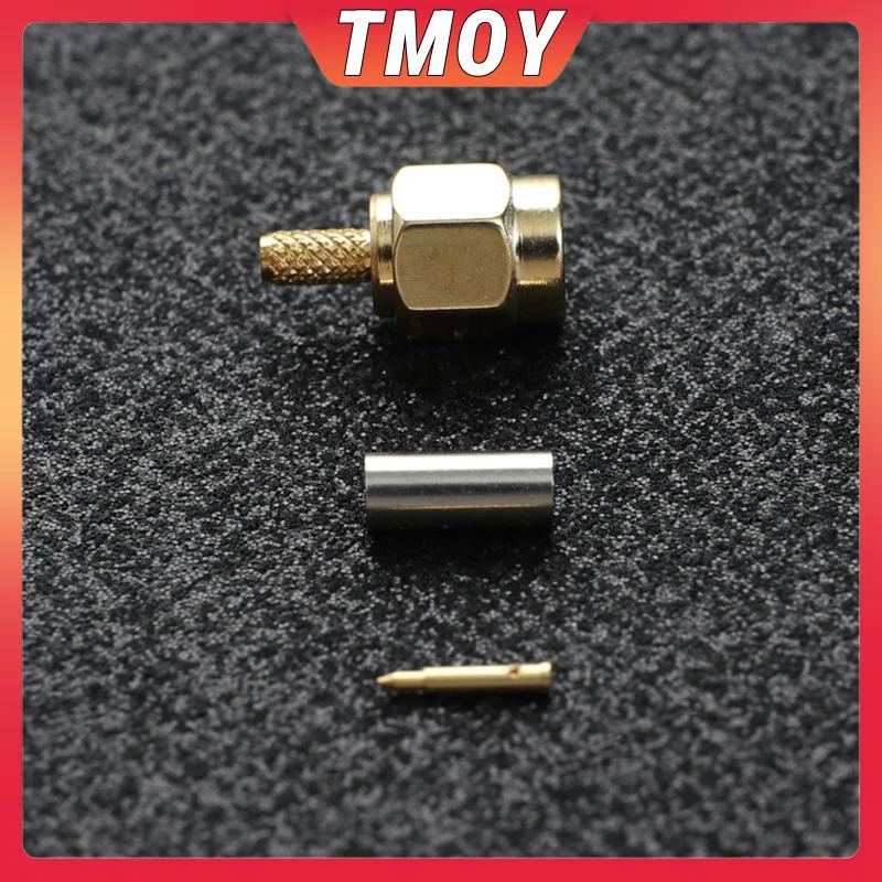TMOY 10 ชิ้น SMA ชายปลั๊ก crimp สําหรับ RG174 RG316 RG178 RG179 LMR100 สาย RF Connector TMOY