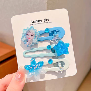 เครื่องประดับผมเจ้าหญิงเอลซ่า พร้อมกิ๊บติดผมสำหรับเด็ก ลายการ์ตูนธีมหิมะขาวโพลง