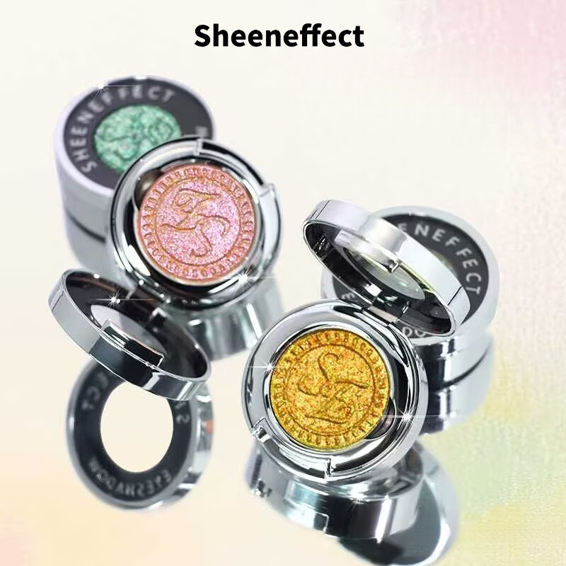 Sheeneffect Chameleon Crystal Monochrome Eye Shadow High Gloss Flash Pearl Gradual Color Development Fine Powder Texture Monochrome Eye Shadow แต่งหน้าทุกวัน