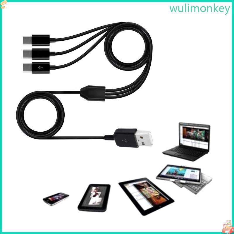 WU USB 2 0 ประเภท A ชาย 3 ประเภท C ชาย Splitter Y Data Sync และชาร์จอะแดปเตอร์สาย 0 1 1 5m