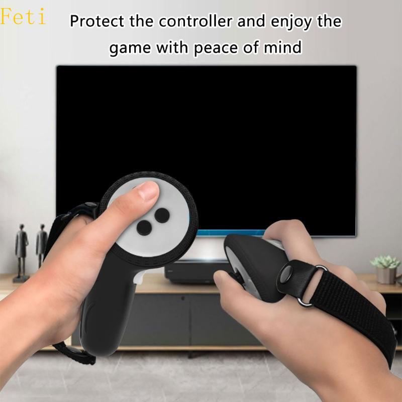Feti VR Controller ฝาครอบซิลิโคนพร้อมฟิล์มป้องกันเลนส์สําหรับ PICO4 Ultra Gamers