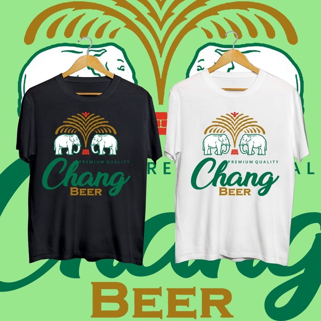 เสื้อยืด Chang Beer ช้างเบียร์ไทย สไตล์สตรีท สวมใส่ได้ทั้งชายและหญิง ไซส์ S-5XL พร้อมส่ง