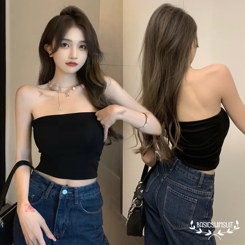 🧡Basic swimsuit💛 เสื้อตัวบนสุดเทรนด์ เสื้อครอป สไตล์เกาหลี  ใส่สบาย ราคาถูก ส่งไวจากไทย