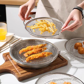 SZX ถาดรองน้ำมันสแตนเลส มีด้ามจับ ระบายน้ำมันง่าย สำหรับร้านอาหาร