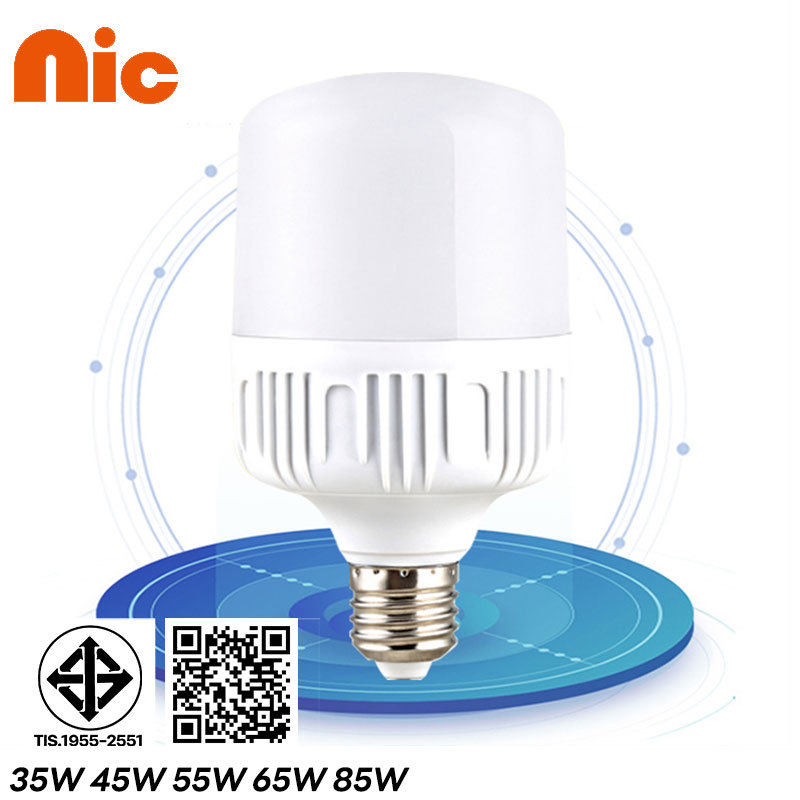 NIC หลอดไฟLED สว่างมาก ราคาถูก ใช้ไฟฟ้า220V แสงขาว ใช้กับขั้วหลอดไฟ E27 35W 45W 55W 65W 85W หลอดLED