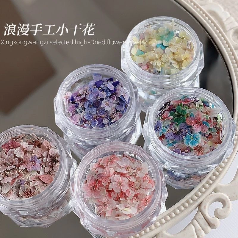 30แต่งเล็บดอกไม้แห้ง Monet Garden ประณีตห้ากลีบ วัสดุตกแต่งเล็บขนาดเล็ก