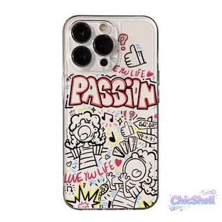 เคสไอโฟน ชีวิตกราฟฟิตี เคสใส กันกล้อง cho iPhone 11 12 13 14 15 16 ProMax X XR XS Max 7 8Plus-CL