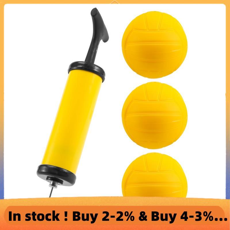 Roundnet Game Ball Replacement Competitive Balls Mini Volleyball 3-Pack with Pump