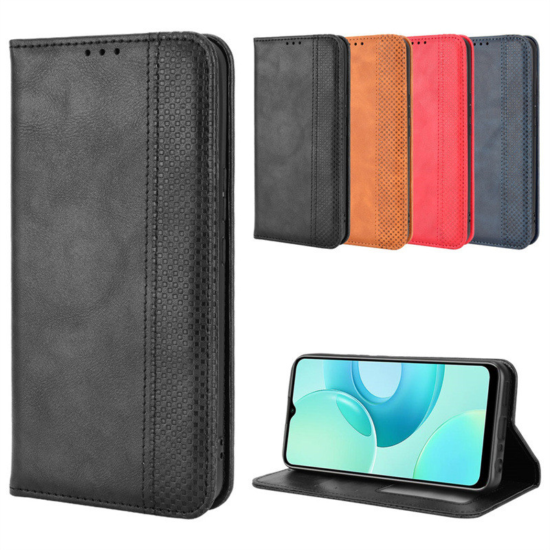 เหมาะสําหรับ Wiko T10 เคสโทรศัพท์การ์ดป้องกันกรณี Wiko T10 โทรศัพท์หนังแม่เหล็กกระเป๋าสตางค์ Retro