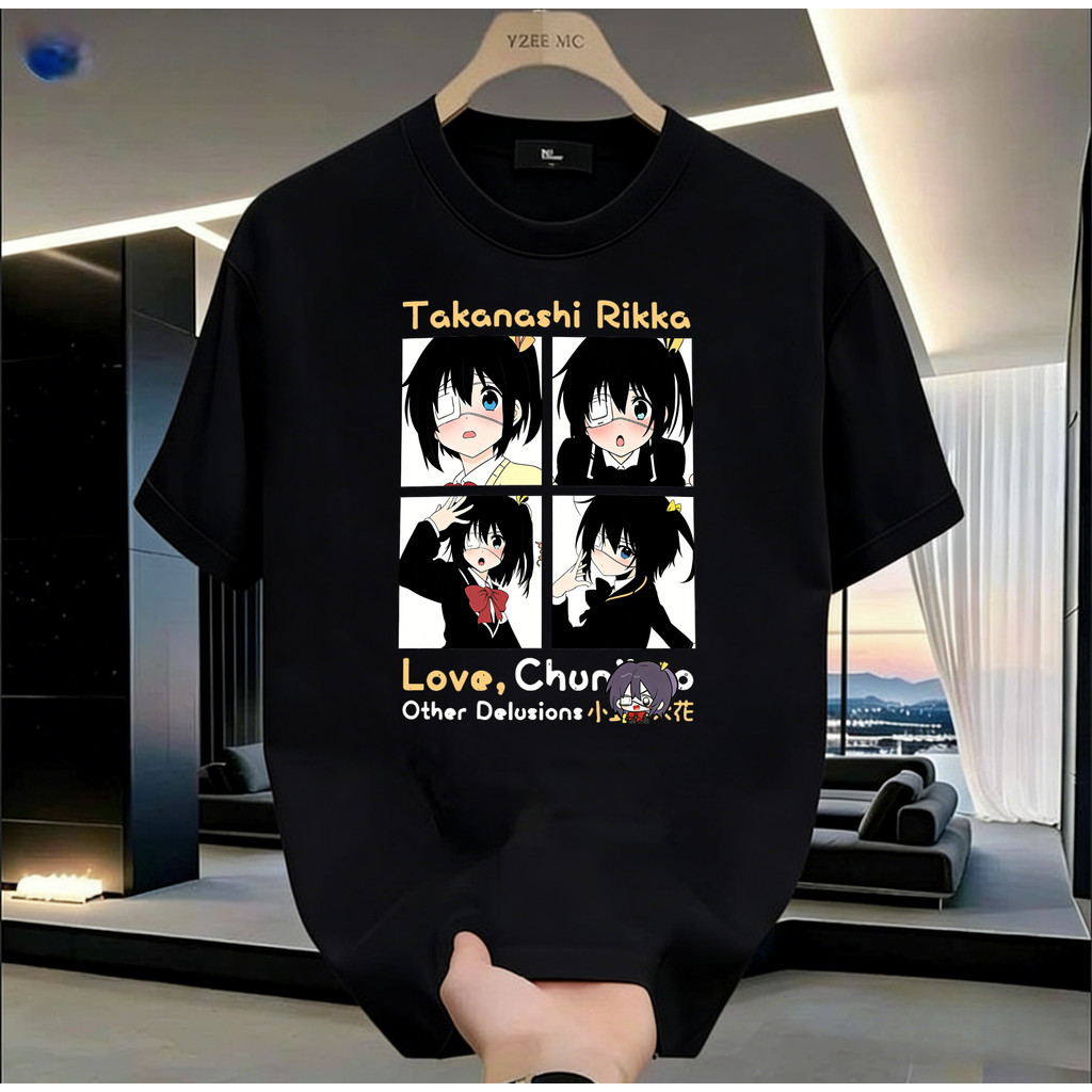 เสื้อยืดแขนสั้นสไตล์ญี่ปุ่นอะนิเมะ ออกแบบลายพิมพ์ดอกไม้และนก สวมใส่ได้ทั้งชายและหญิง