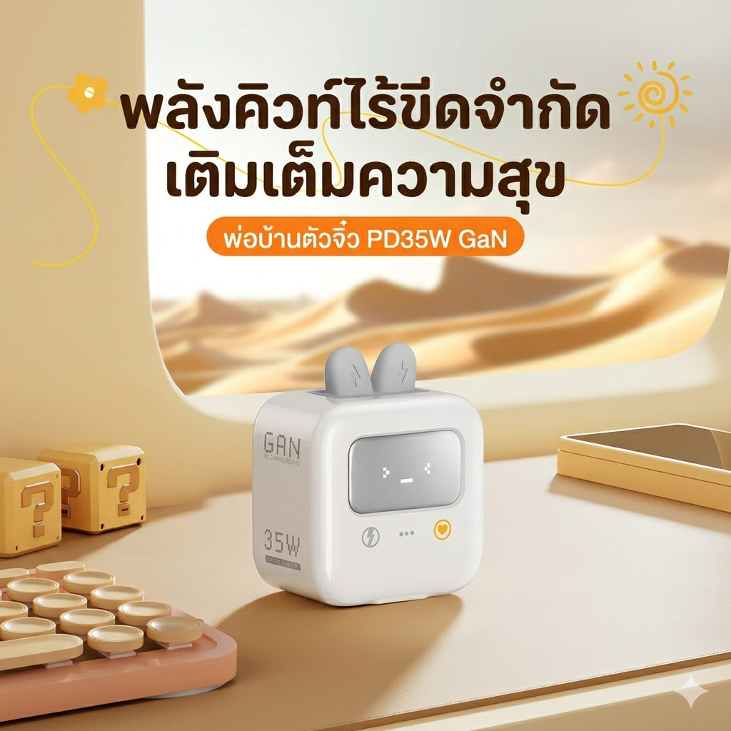 35W Charger GaN Dual USB CA พอร์ต Charger Type C พับได้ 35W Fast Adapter, Galaxy Tab Block 25W USB C
