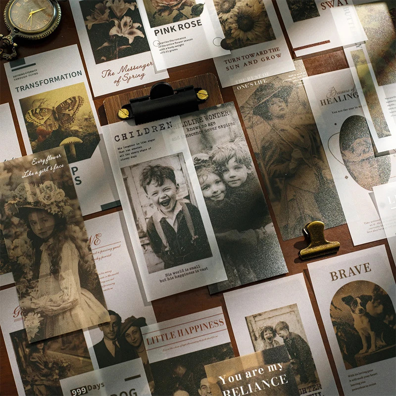 Journal GO 20pcs Vintage วัสดุ Journaling พื้นหลังกระดาษตกแต่ง Retro กระดาษ Scrapbooking Junk Journa