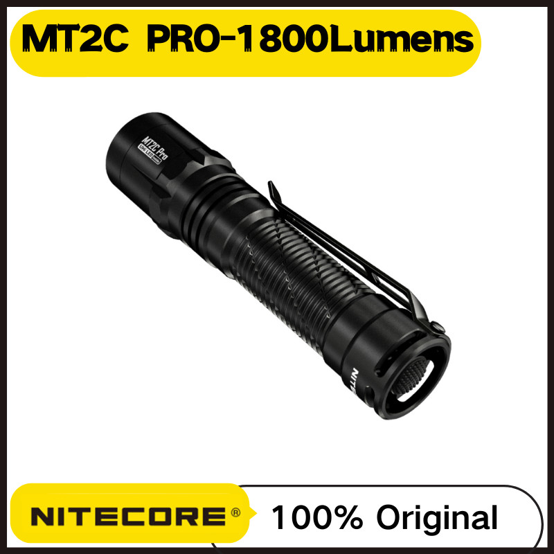 NITECORE MT2C PRO 1800Lumens LED NiteLab UHi 20 LED ชาร์จไฟฉายยุทธวิธีขนาดกะทัดรัดพร้อมแบตเตอรี่ 3600mAh