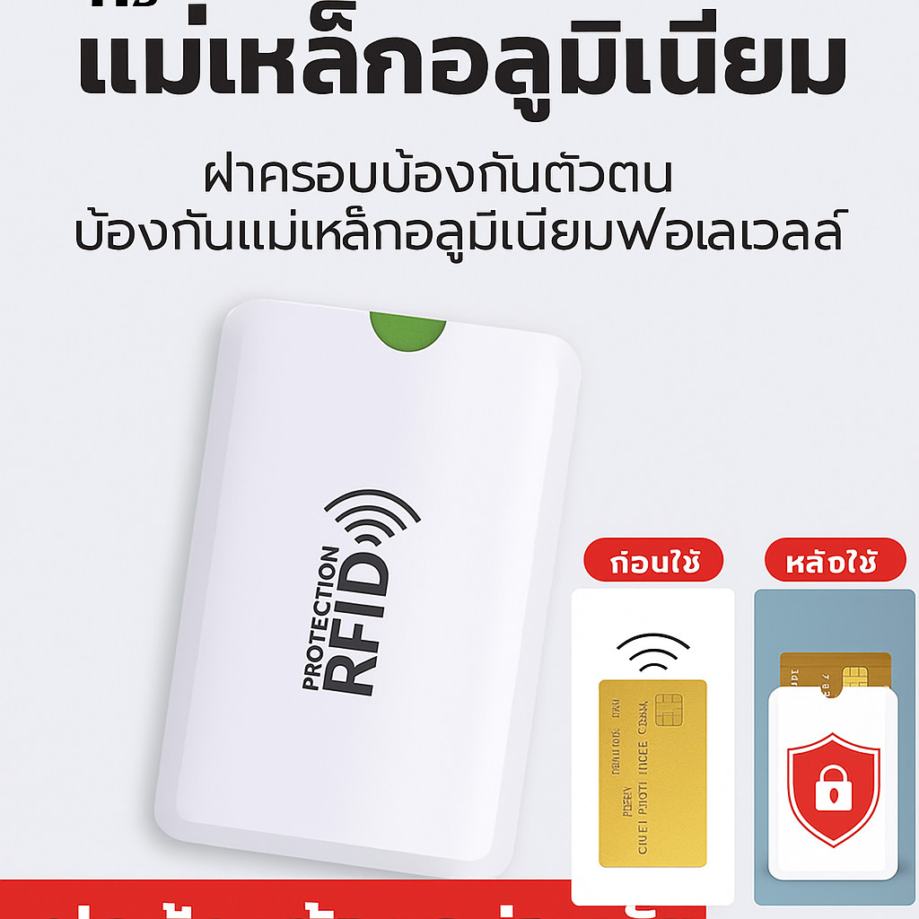 🌟จัดส่งรวดเร็ว🌟ซองใส่บัตรป้องกัน RFID /ซองป้องกันการขโมยสัญญาณบัตรเครดิต​/ซองกันคลื่นแม่เหล็กไฟฟ้า/ซ